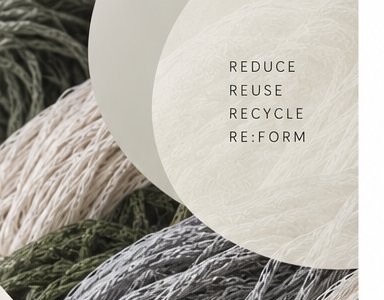 Green and cream yarn balls (REDUCE REUSE RECYCLE RE:FORM)