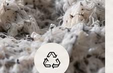 Recycled fiber with recycle icon