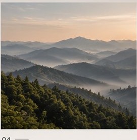 Sunrise over green mountains